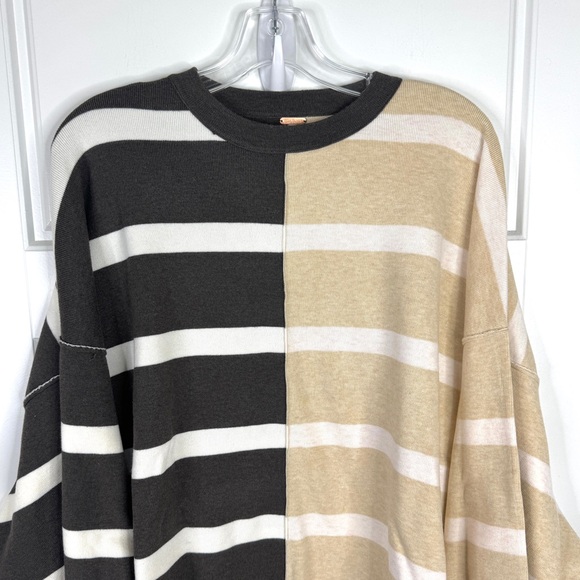FREE PEOPLE Uptown Stripe Pullover Sweater NEW Size XS Black Pearl Combo - Picture 4 of 15